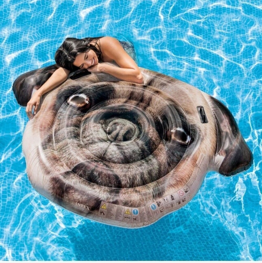 Intex Black and Brown Pug Face Pool Float Raft